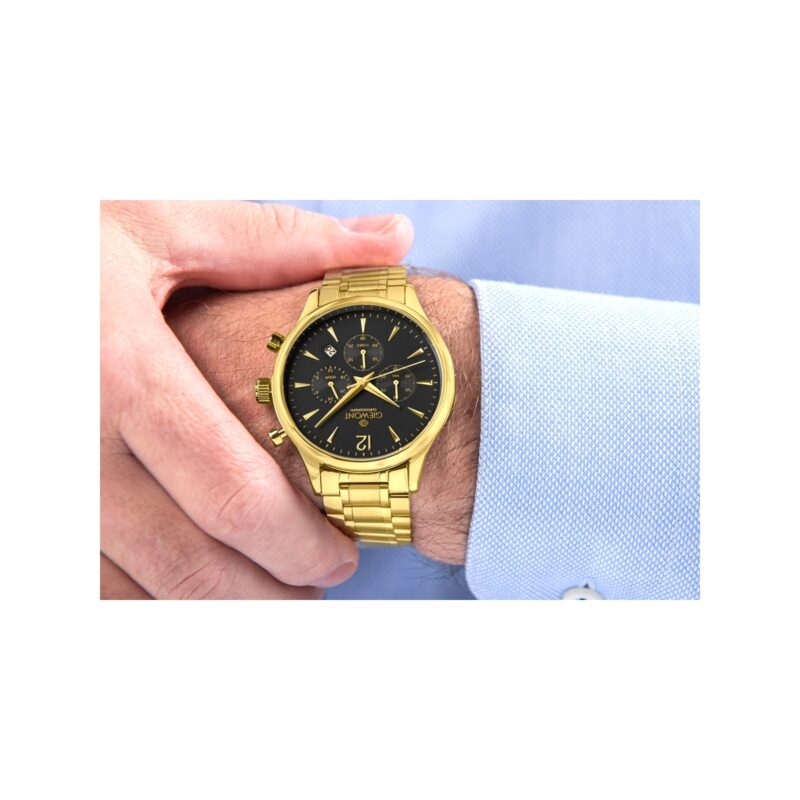Zegarek Męski Giewont Chronograph Sapphire Złoto Czarny GW6310-B4