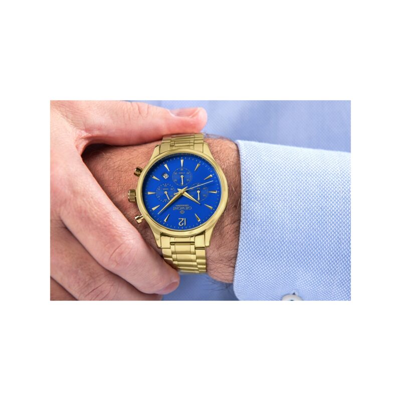 92_08_60_max Zegarek Męski Giewont Chronograph Sapphire Złoto Niebieski GW6310-B5