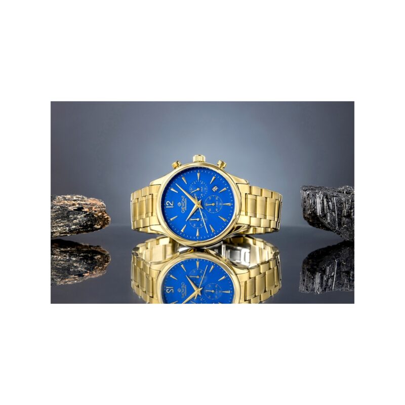 92_08_61_max Zegarek Męski Giewont Chronograph Sapphire Złoto Niebieski GW6310-B5