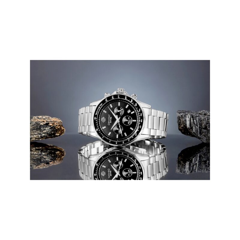 Zegarek Męski Giewont Chronograph Sapphire Srebrno Czarny GW3520-B2
