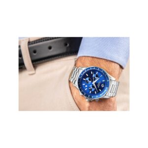 Zegarek Męski Giewont Chronograph Sapphire Srebrno Niebieski GW3520-B3