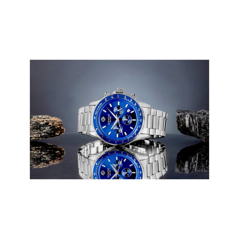 Zegarek Męski Giewont Chronograph Sapphire Srebrno Niebieski GW3520-B3