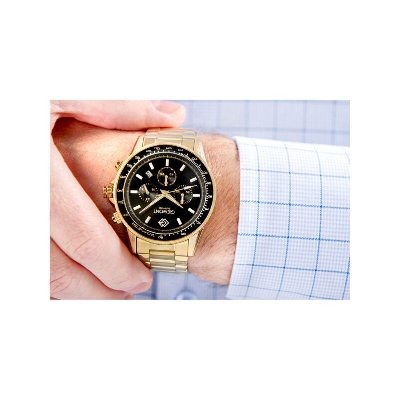 92_17_74_max Zegarek Męski Giewont Chronograph Sapphire Złoto Czarny GW3520-B4