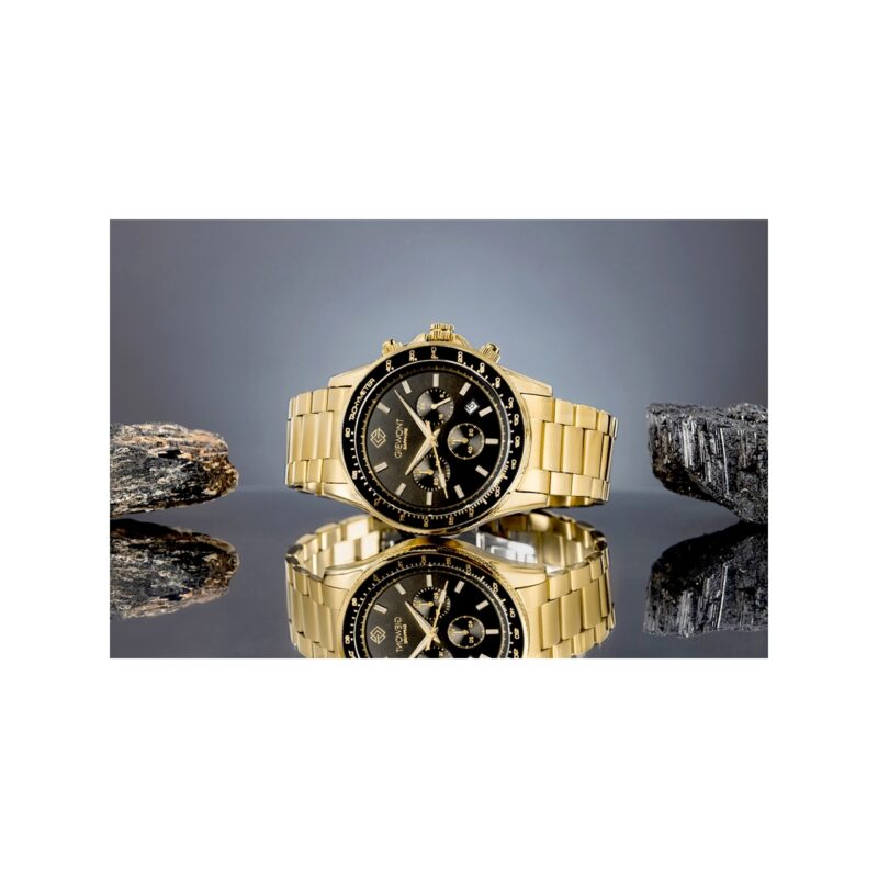 92_17_75_max Zegarek Męski Giewont Chronograph Sapphire Złoto Czarny GW3520-B4
