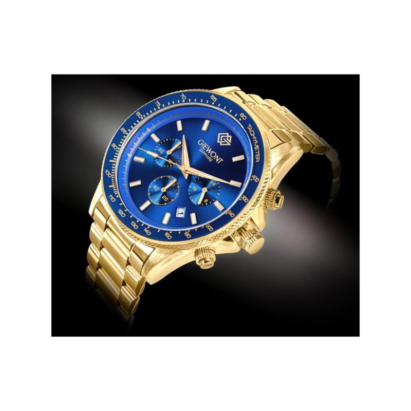 Zegarek Męski Giewont Chronograph Sapphire Złoto Niebieski GW3520-B5