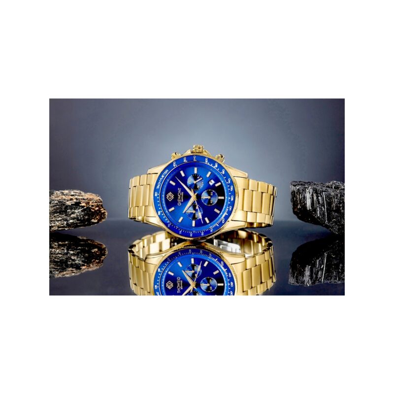 Zegarek Męski Giewont Chronograph Sapphire Złoto Niebieski GW3520-B5