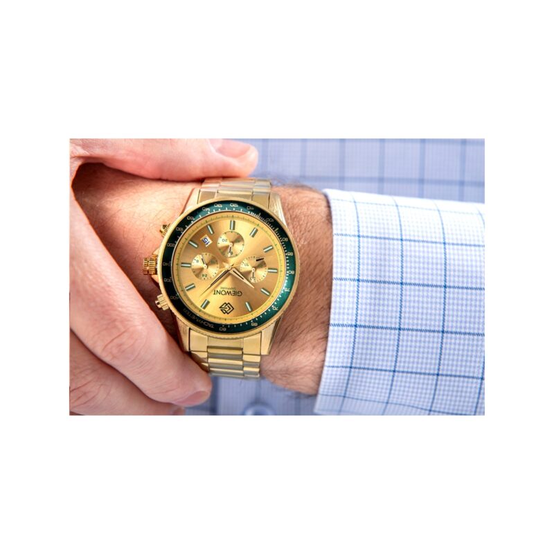 92_19_88_max Zegarek Męski Giewont Chronograph Sapphire Złoto Zielony GW3520-B6