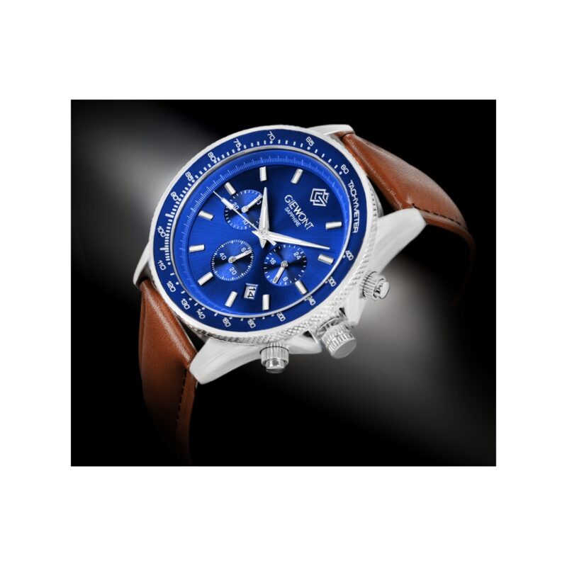 Zegarek Męski Giewont Chronograph Sapphire Brązowo Niebieski GW3520-A5