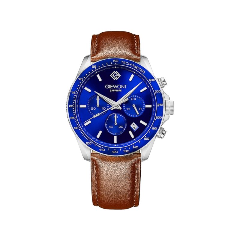Zegarek Męski Giewont Chronograph Sapphire Brązowo Niebieski GW3520-A5
