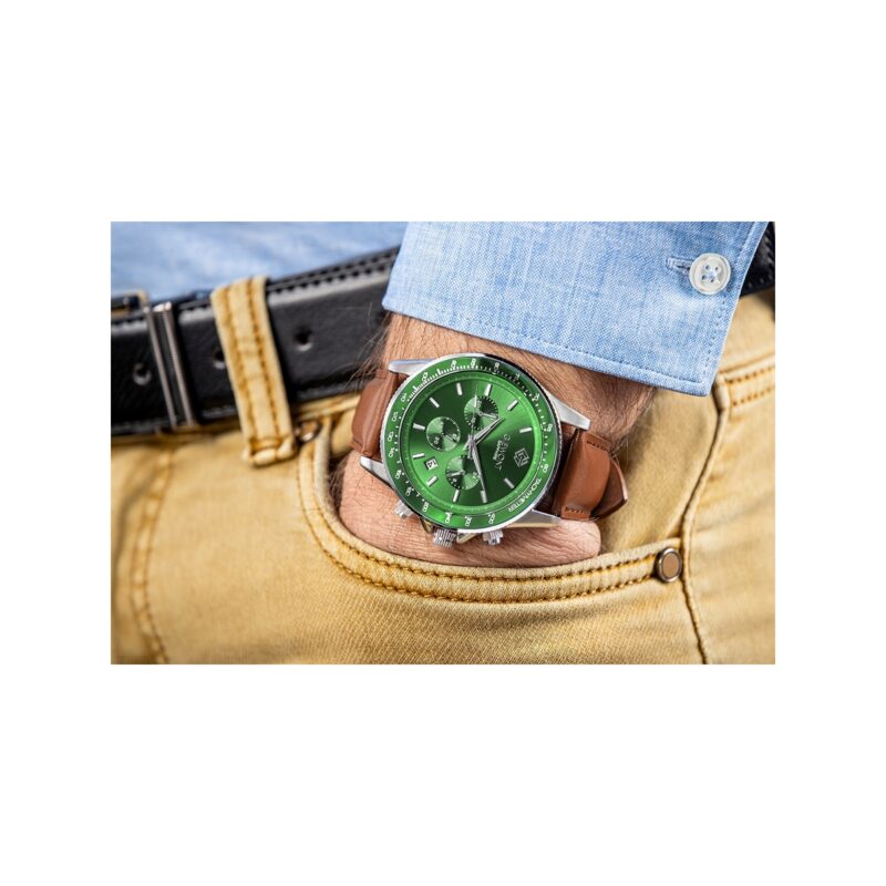 Zegarek Męski Giewont Chronograph Sapphire Brązowo Zielony GW3520-A6