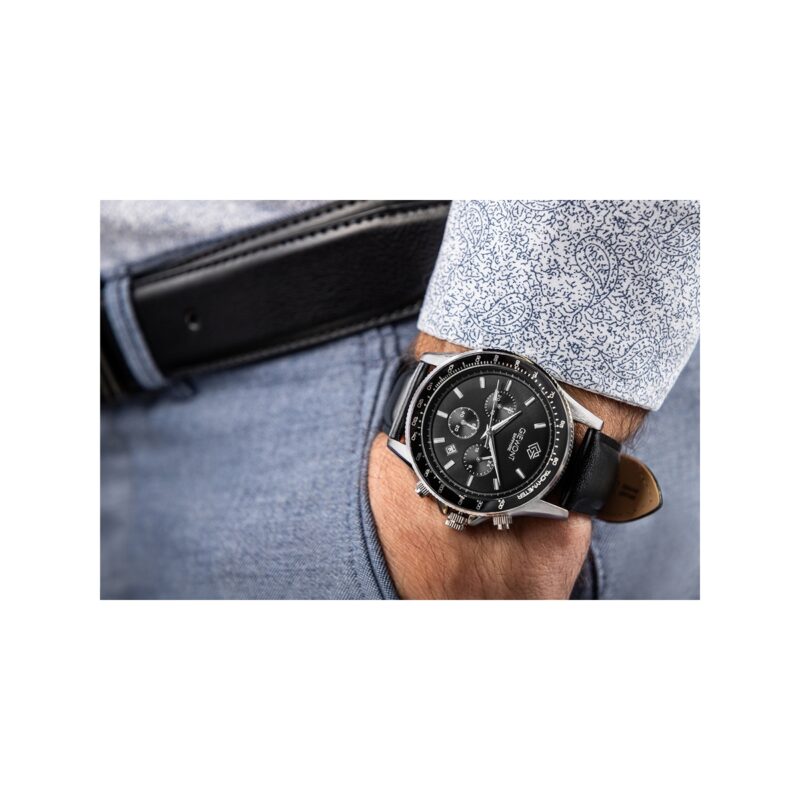 Zegarek Męski Giewont Chronograph Sapphire Czarny GW3520-A4