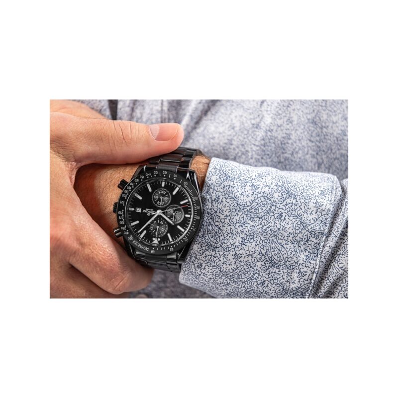 Zegarek Męski Giewont Chronograph Sapphire Czarny GW8720-B1