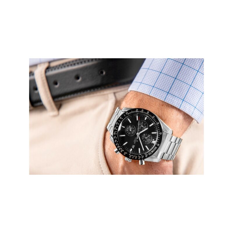 Zegarek Męski Giewont Chronograph Sapphire Srebrno Czarny GW8720-B2