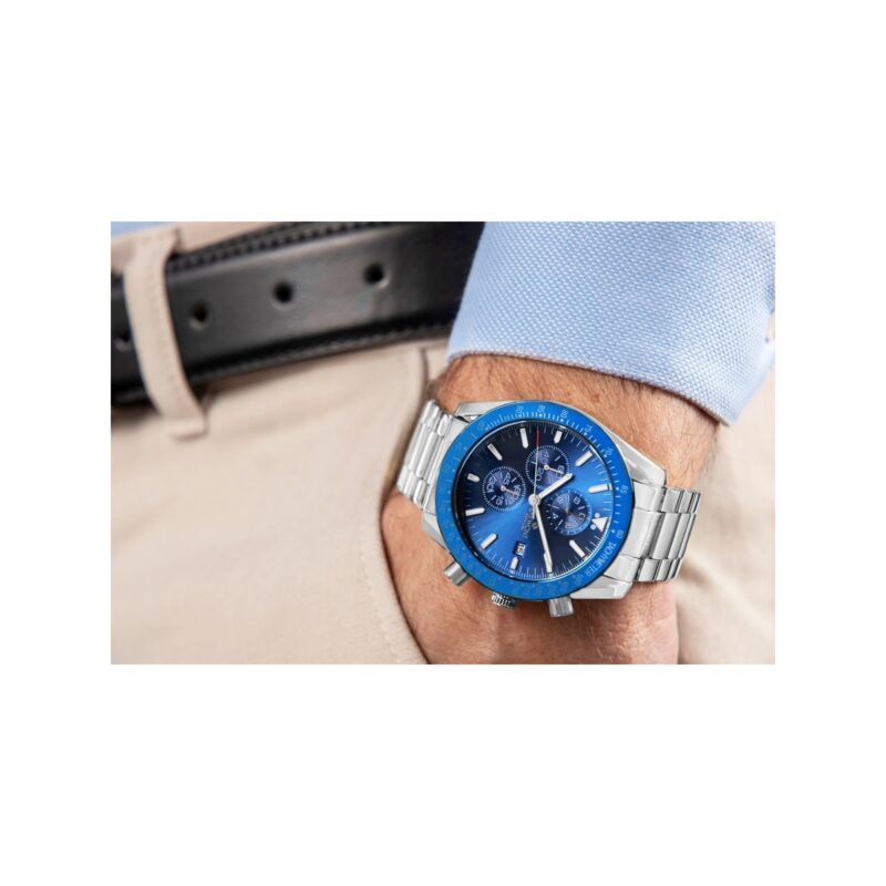 Zegarek Męski Giewont Chronograph Sapphire Srebrno Niebieski GW8720-B3