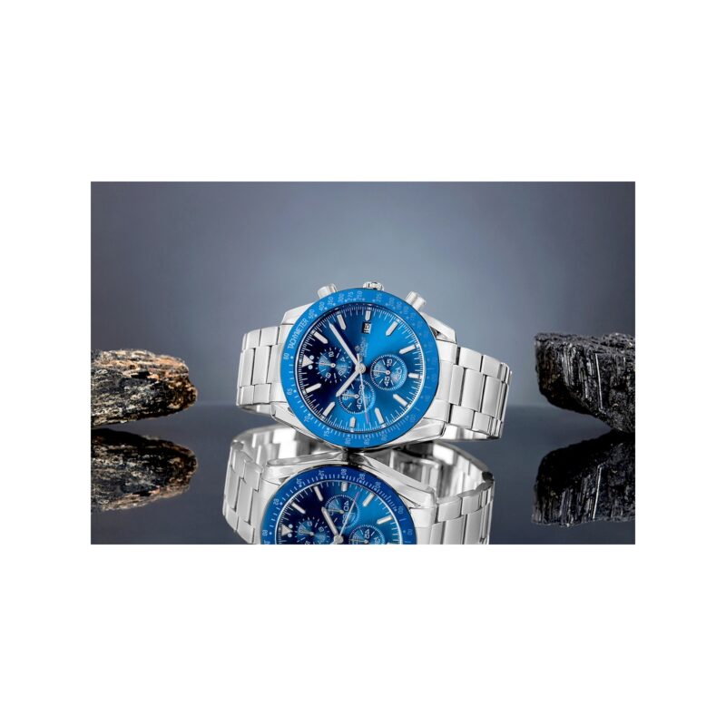 Zegarek Męski Giewont Chronograph Sapphire Srebrno Niebieski GW8720-B3