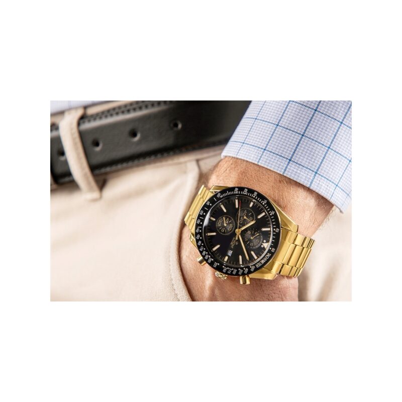 Zegarek Męski Giewont Chronograph Sapphire Złoto Czarny GW8720-B4