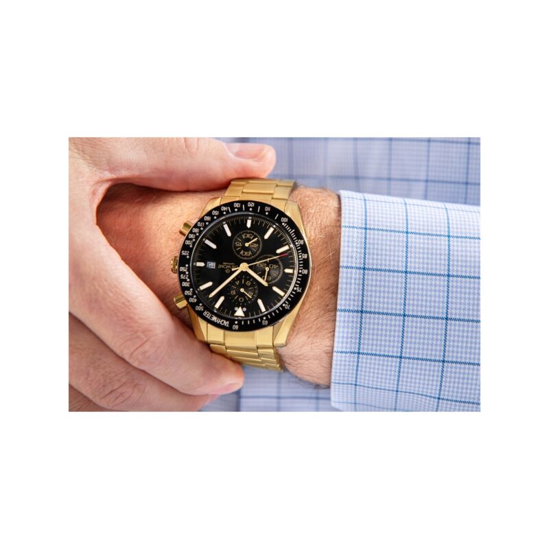 Zegarek Męski Giewont Chronograph Sapphire Złoto Czarny GW8720-B4