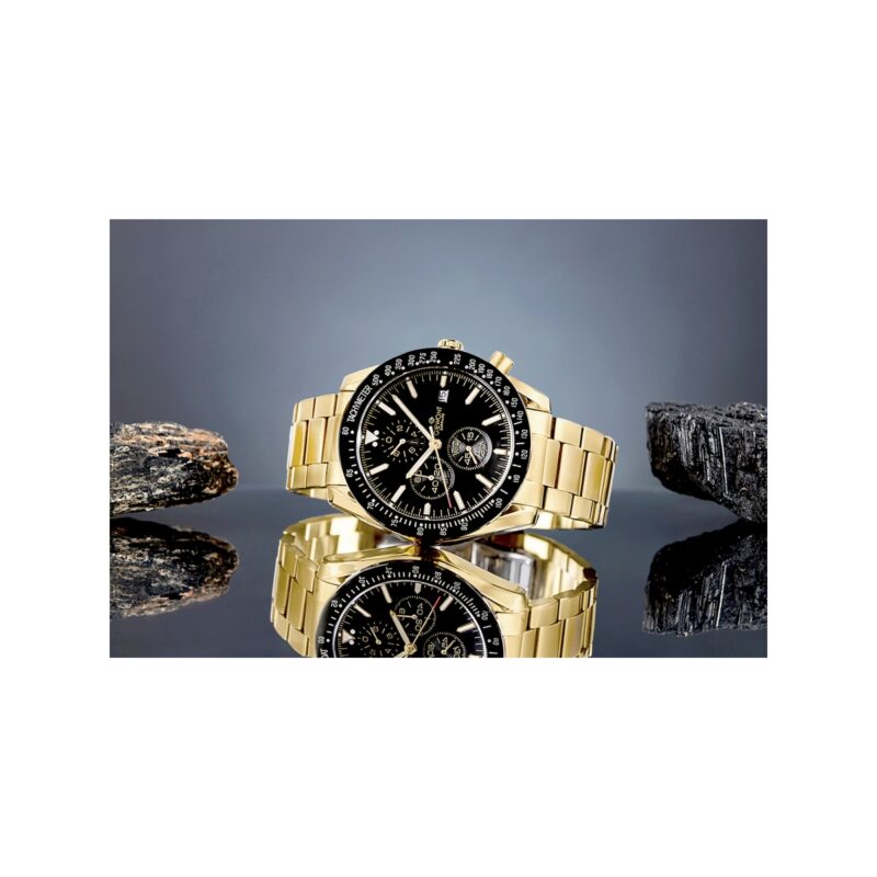 Zegarek Męski Giewont Chronograph Sapphire Złoto Czarny GW8720-B4