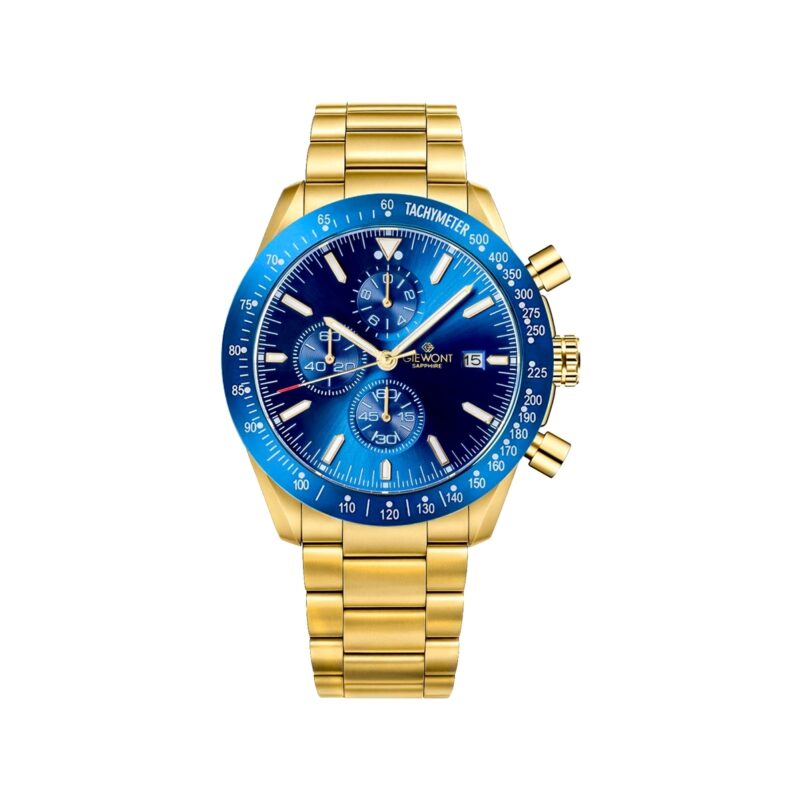 Zegarek Męski Giewont Chronograph Sapphire Złoto Niebieski GW8720-B6