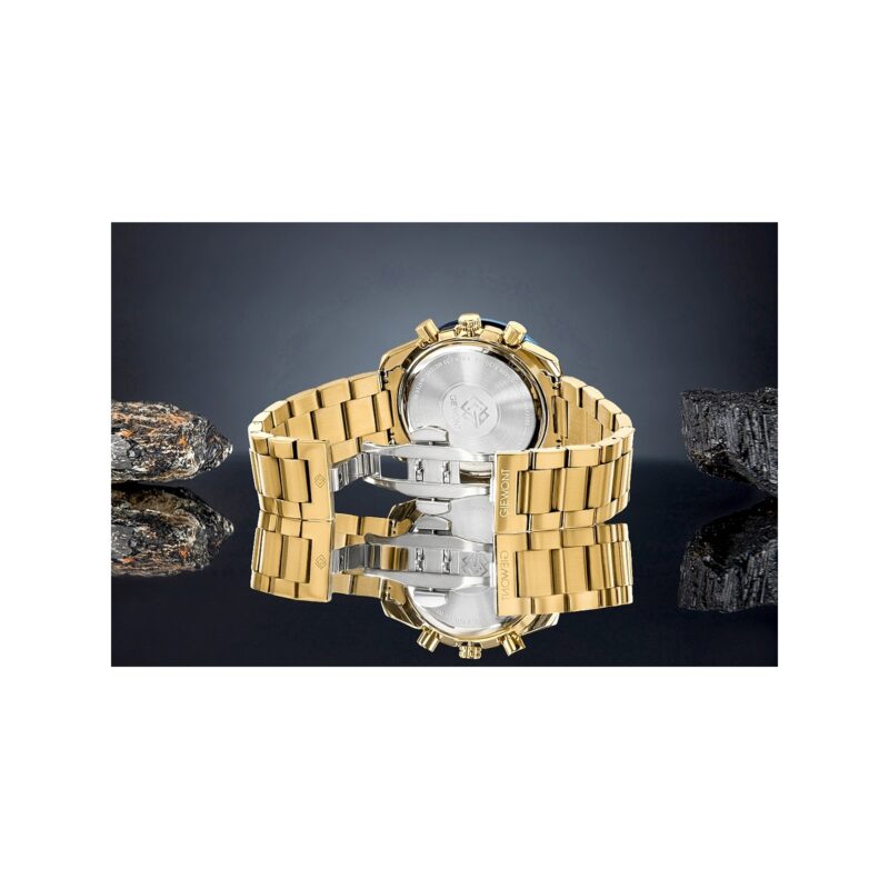 Zegarek Męski Giewont Chronograph Sapphire Złoto Niebieski GW8720-B6