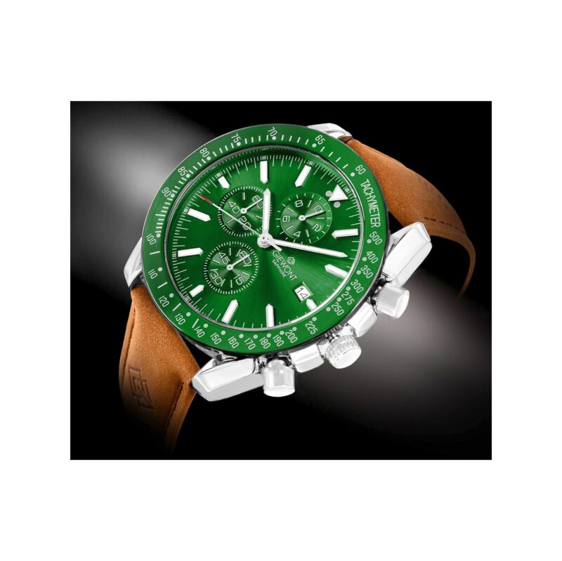 Zegarek Męski Giewont Chronograph Sapphire Brązowo Zielony GW8720-A3