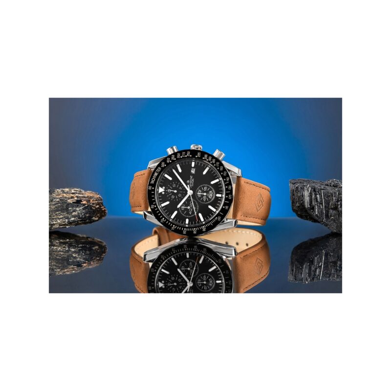 Zegarek Męski Giewont Chronograph Sapphire Brązowo Czarny GW8720-A1