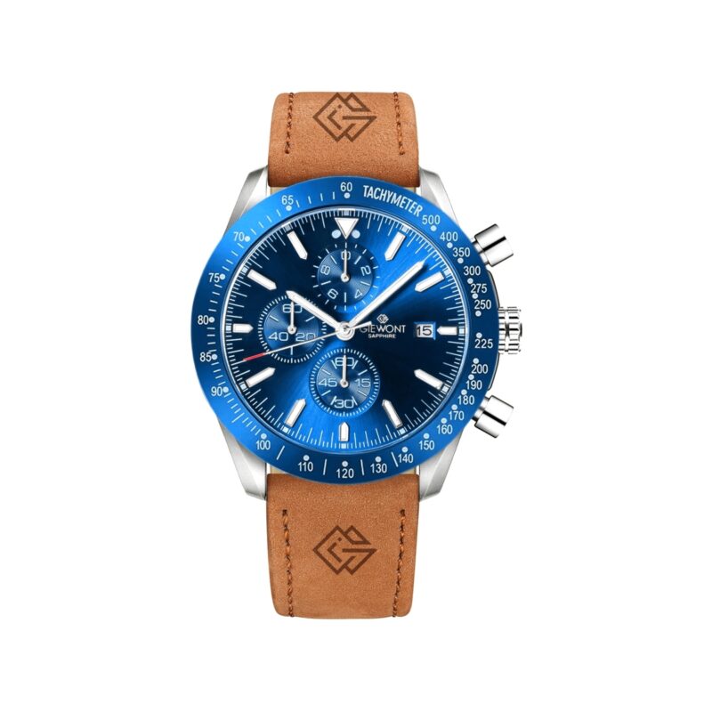Zegarek Męski Giewont Chronograph Sapphire Brązowo Niebieski GW8720-A2