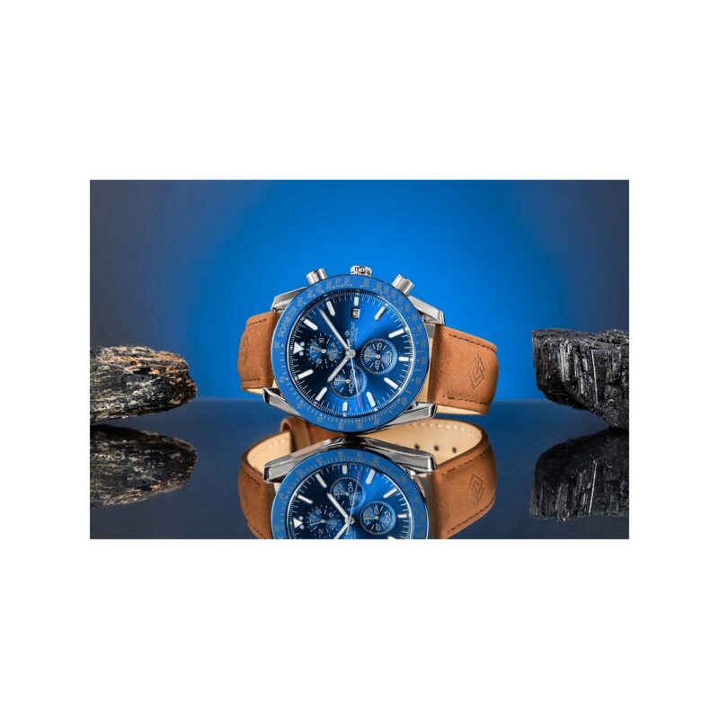 Zegarek Męski Giewont Chronograph Sapphire Brązowo Niebieski GW8720-A2