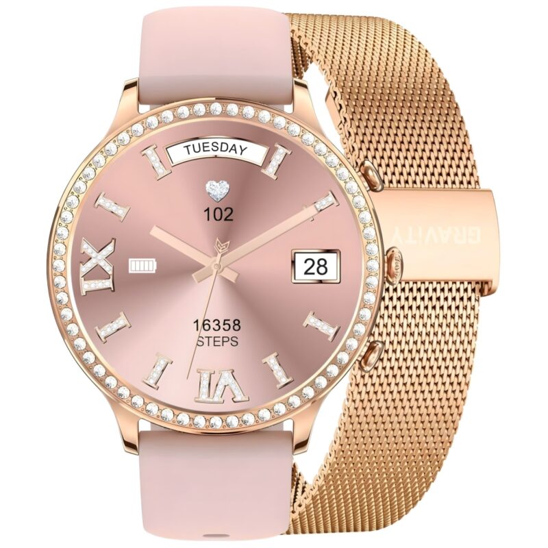 Smartwatch Gravity Różowe Złoto Pasek i Bransoleta GT5-5