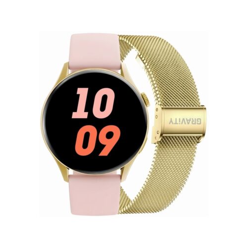 Smartwatch Gravity Złoty Pasek + Bransoleta GT11-3