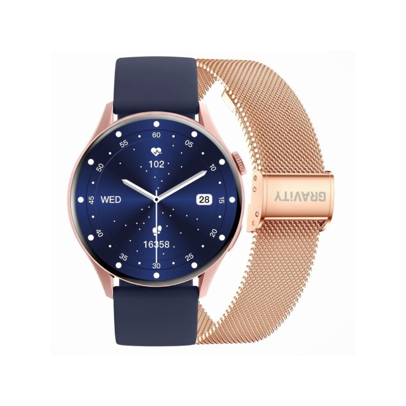 Smartwatch Gravity Różowe Złoto Pasek + Bransoleta GT11-6