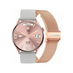 Smartwatch Gravity Różowe Złoto Pasek + Bransoleta GT11-8
