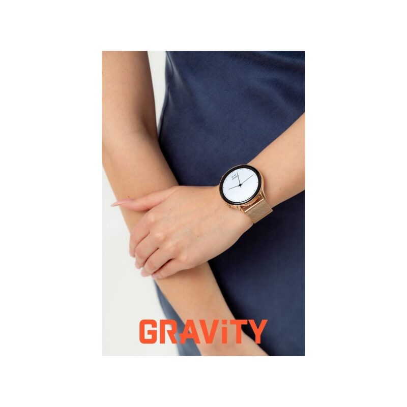 Smartwatch Gravity Różowe Złoto Pasek + Bransoleta GT11-8