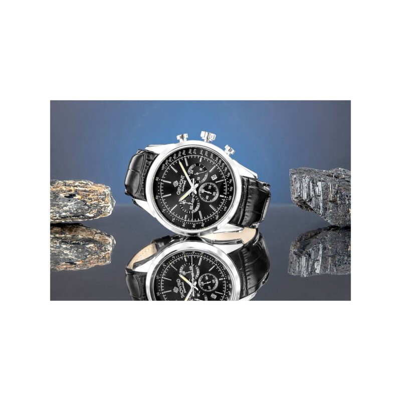 Zegarek Męski Giewont Chronograph Sapphire Srebrno Czarny GW7650-A2