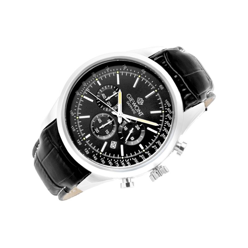 Zegarek Męski Giewont Chronograph Sapphire Srebrno Czarny GW7650-A2