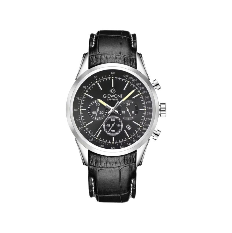 Zegarek Męski Giewont Chronograph Sapphire Srebrno Czarny GW7650-A2