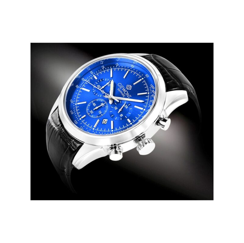 Zegarek Męski Giewont Chronograph Sapphire Srebrno Niebieski GW7650-A3