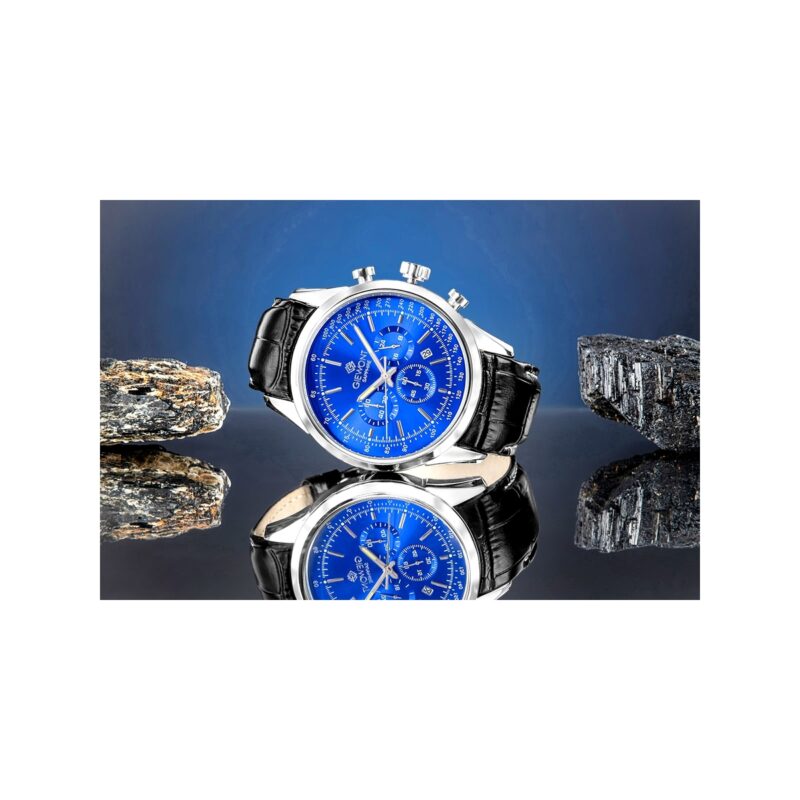 Zegarek Męski Giewont Chronograph Sapphire Srebrno Niebieski GW7650-A3