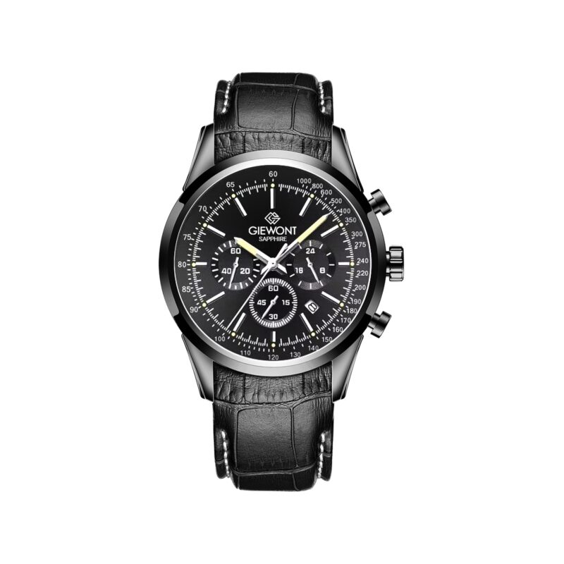 Zegarek Męski Giewont Chronograph Sapphire Czarny GW7650-A4