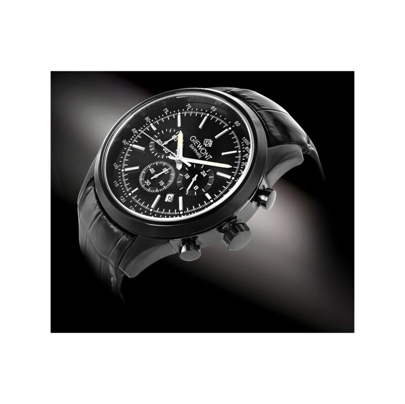Zegarek Męski Giewont Chronograph Sapphire Czarny GW7650-A4