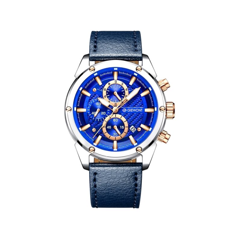 Zegarek Męski Giewont Chronograph Sapphire Srebrno Niebieski GW8810-A2