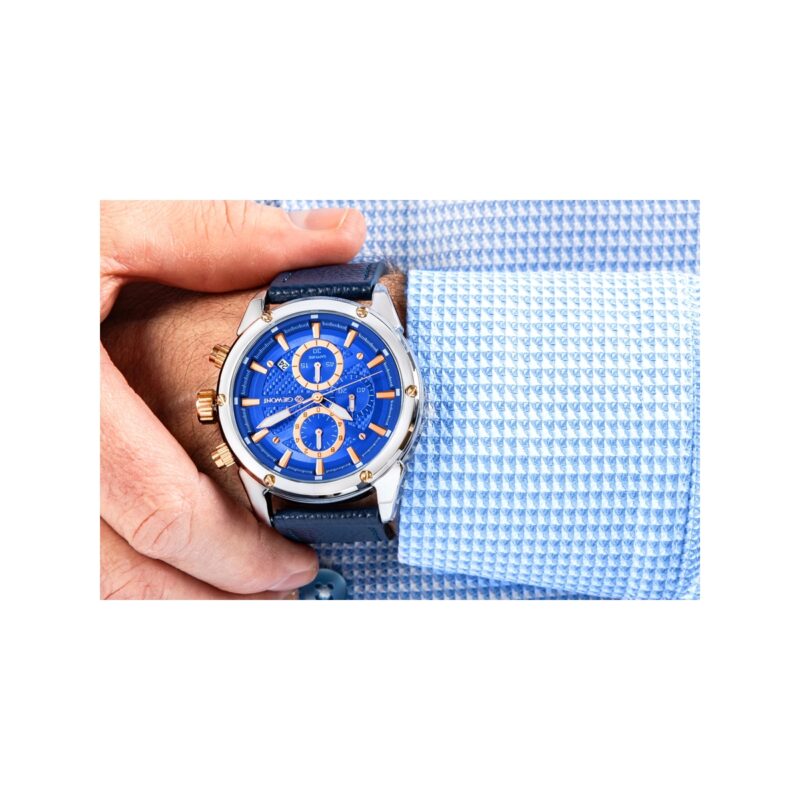 Zegarek Męski Giewont Chronograph Sapphire Srebrno Niebieski GW8810-A2
