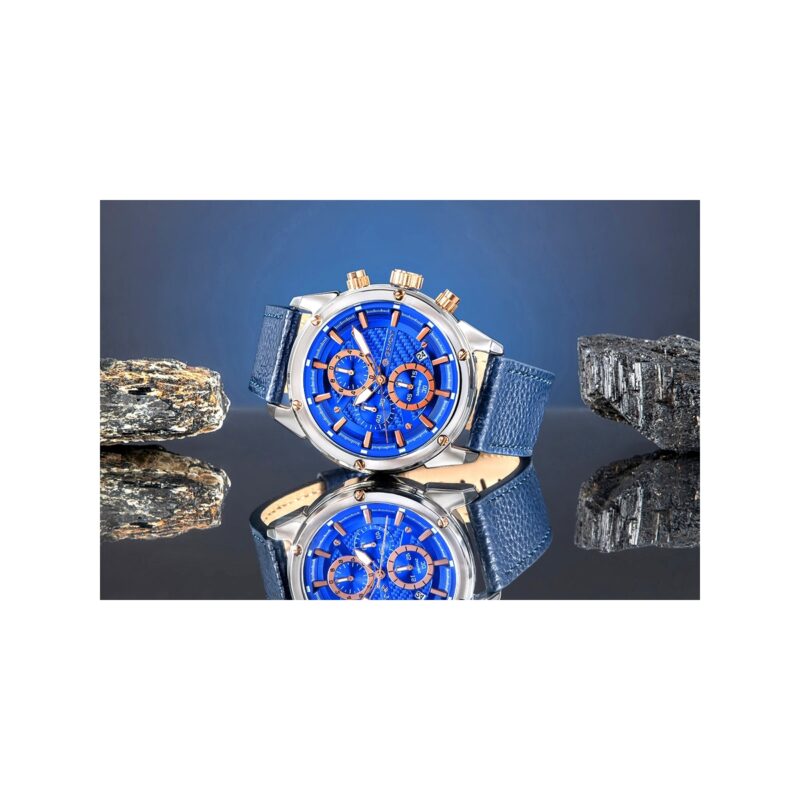 Zegarek Męski Giewont Chronograph Sapphire Srebrno Niebieski GW8810-A2