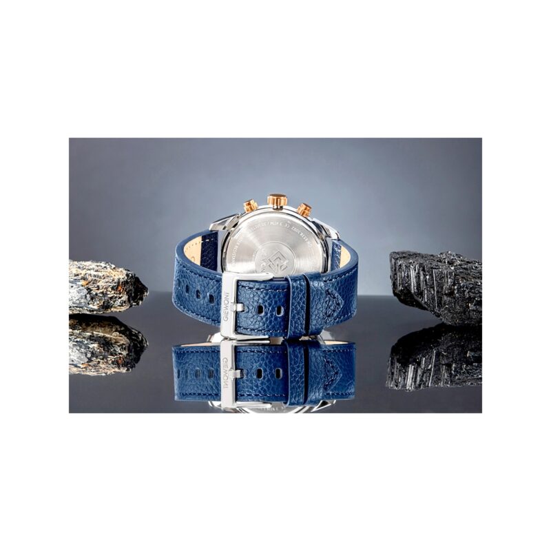 Zegarek Męski Giewont Chronograph Sapphire Srebrno Niebieski GW8810-A2