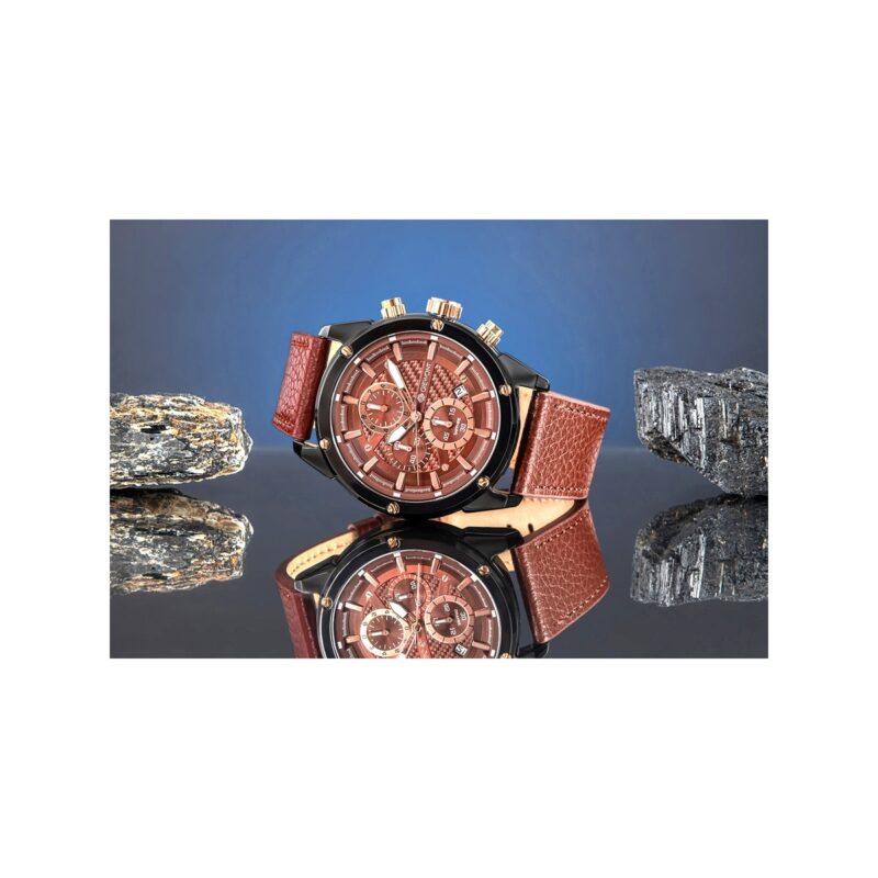 Zegarek Męski Giewont Chronograph Sapphire Czarno Brązowy GW8810-A3
