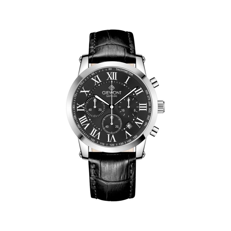 Zegarek Męski Giewont Chronograph Sapphire Srebrno Czarny GW6260-A2