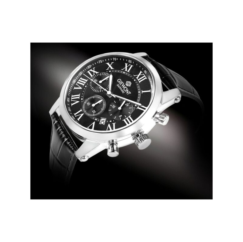Zegarek Męski Giewont Chronograph Sapphire Srebrno Czarny GW6260-A2