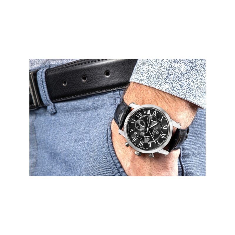 Zegarek Męski Giewont Chronograph Sapphire Srebrno Czarny GW6260-A2