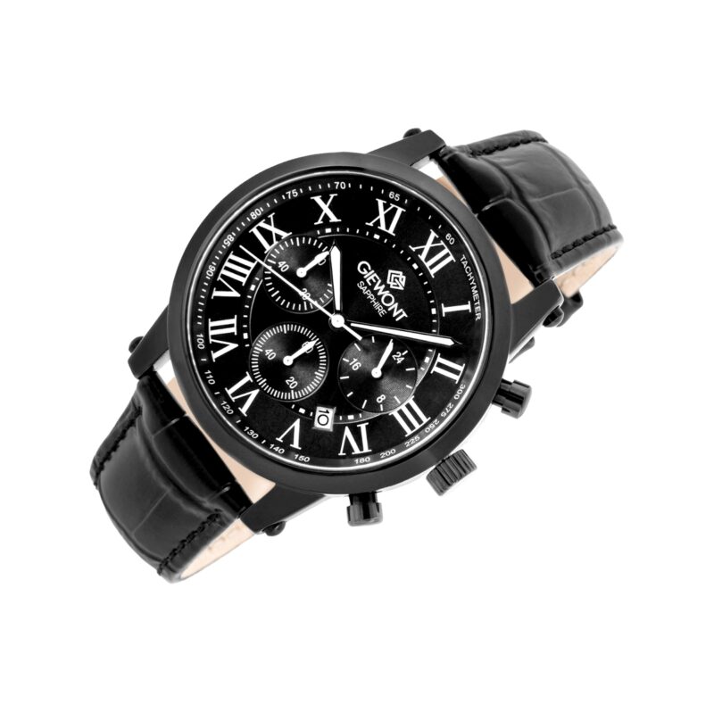 Zegarek Męski Giewont Chronograph Sapphire Czarny GW6260-A3