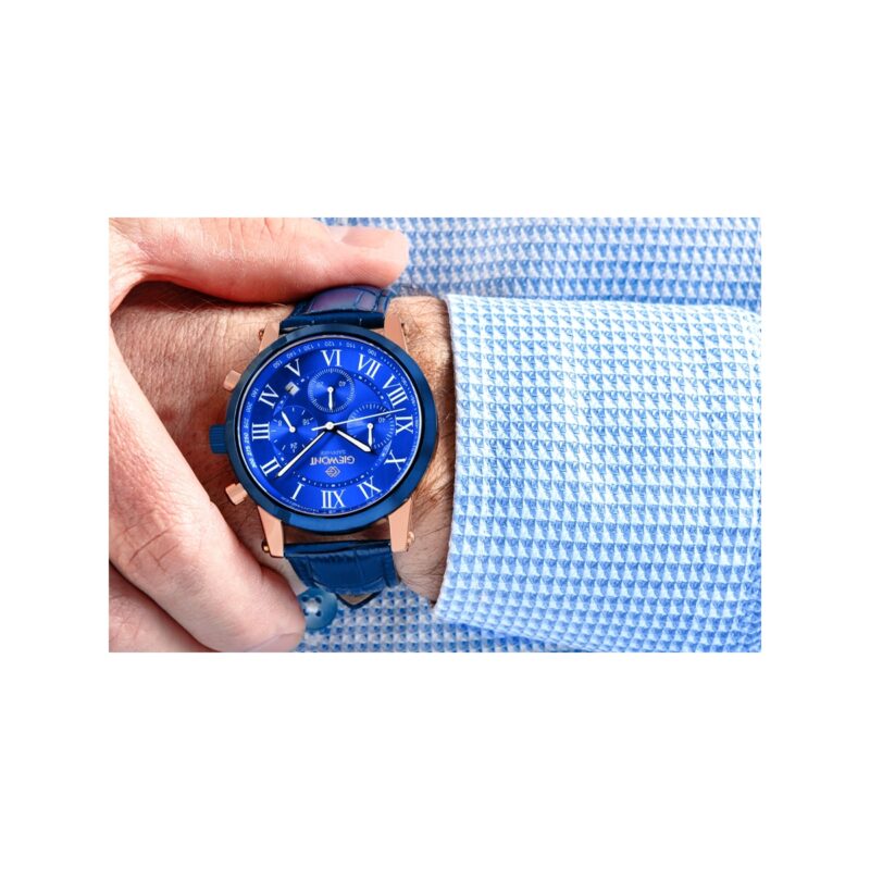 Zegarek Męski Giewont Chronograph Sapphire Miedziano Niebieski GW6260-A5